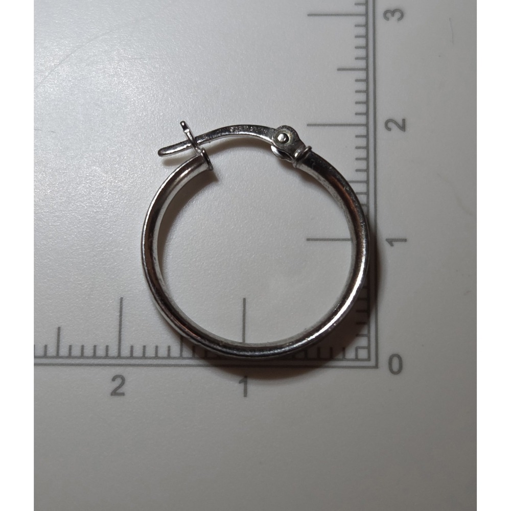 New Sterling Silver 18mm Hoop‎ Earrings - Picture 4 of 4